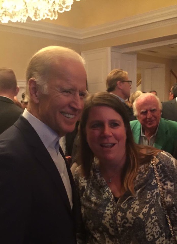 Krista Griffith and former Vice President Joe Biden. Photo by Rhonda Bowman.
